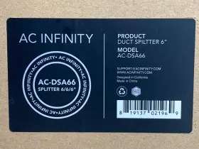 Ac-dsa66 Ac Infinity 3-way Duct Splitter 6 Inch Wye Ducting Connector For Grow Tents And Dryer Vents