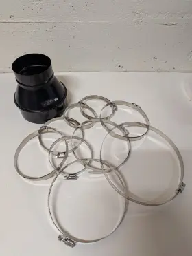 Ac-sdr64 Ac Infinity 6 Inch To 4 Duct Reducer Or Increaser And 9 Gen 195-215mm Clamps