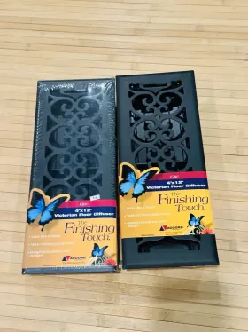 02132 Accord 2 4 Inch X 12 Victorian Floor Diffusers Black Fs Vents