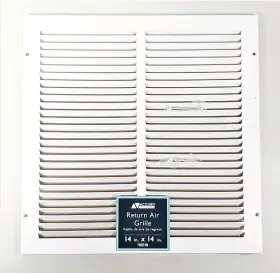 065119 Accord White Heavy Guage Steel Return Air Grille 14x14 Inch 1/2 Fin Spacing