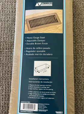 Abfrbr412 Accord 66951 4 Inch X12 Brown Heavy Gauge Steel Adjustable Air Cond Dampner #2
