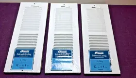 69687 Accord Set Of 3 12-in X 4-in Steel 2-way Sidewall/ceiling Register