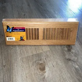 070246 Accord Select Baseboard Register Solid Oak Wood Supreme Diffuser 15 Inch Light Finish