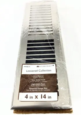 Apfrsnl414 Accord Select Floor Register 4 Inch X 14 Lovered Collection Satin Nickel #3