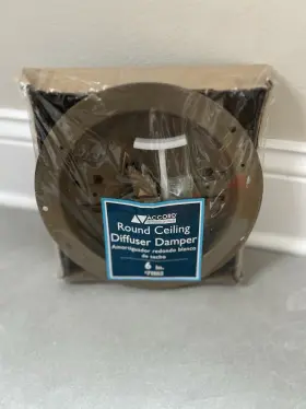 71553 Accord Ventilation 611918020884 Ceiling Damper #71553 Brown 6 Inch Round Heavy Gauge Steel Adjustable Sealed