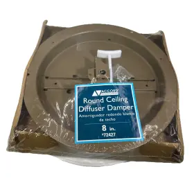 72427 Accord Ventilation Round Ceiling Diffuser Damper 8 Inch #72427 Heavy Steel Adjustable Vent New