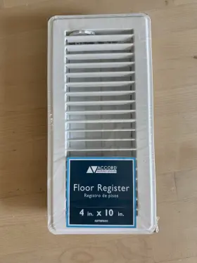 Abfrwh410 Accord Ventilation New Floor Register 4 Inch X 10 White Hvac Ac Heat
