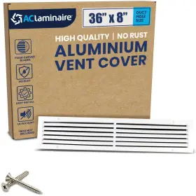 Aclaminaire 708881361014 36x8 Inch Air Return Vent Cover Aluminum Decorative Ceiling Wall Rustproof Hvac
