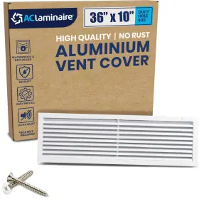 Aclaminaire 708985445764 36 X 10 Duct Hole Vent Cover. Aluminum Exterior Return Grille Hvac Sidewall