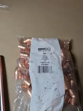 Acr Tubing 039923310903 Nibco Wrot Copper Elbow 1/2 Inch Od 45-degree Sweat Connection 1 Bag Of 50