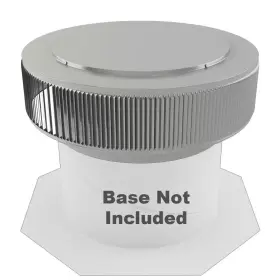 Active Ventilation 445051152187 14 Inch Mill Finish Aluminum No Moving Parts Retrofit Wind Turbine