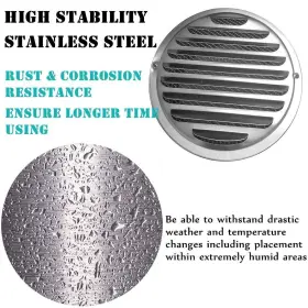 Ahlsrhz 737269657149 4 Inch Stainless Steel Air Vents Round Louver Grille Vent Cover Wall Ventila #3