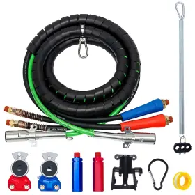 Hc8029-23-44-92-49-hookb Ailbiuko 15ft Air Line Kit 3 In 1 Airline Hose For Semi Truck Tractor Trailer Wit