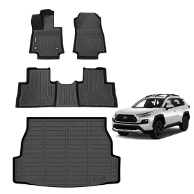 Aipoil 749753101373 Floor Mats And Cargo Liner Custom For Toyota Rav4 2019-2024 Petrol Model