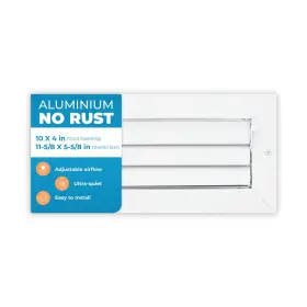 Air 360 850059458129 Aluminum 10 X 4 In Duct Opening 1-way Register Vent Cover For Ceil