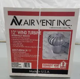Wti12ax Air Vent 52103 Inc. 12 Inch Wind Turbine Exhaust 52608 Internally Braced