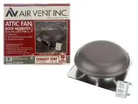53832 Air Vent Power Roof Ventilator 26.2 Inch H X 25.5 W 9 L 14.5 D Brown Metal