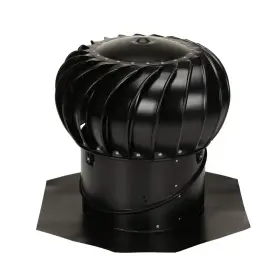 Air Vent 744759079701 14in Black Aluminum Internally Braced Wind Roof Mount Turbine Round Top