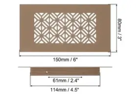 Air Vent Pts2505tt001795 12x3 Brown Aluminum Louvered Cover Grill With Screws