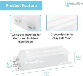 Airrowflow 628942698583 Sideways Magnetic Floor Air Vent Deflector For Under Furniture Heat And Deal #2