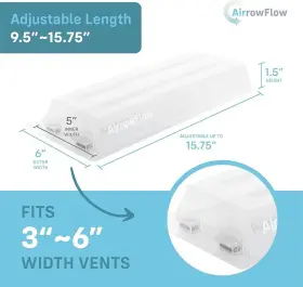 Airrowflow 628942698583 Sideways Magnetic Floor Air Vent Deflector For Under Furniture Heat And Deal #3