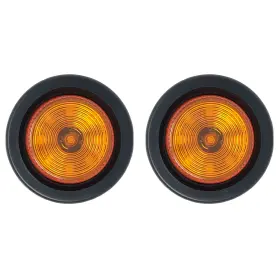 Astp2009a2 All Star Truck Parts 2x Amber 2 Round Trailer 9 Led Clearance Side Marker Lights Dot Fmvss 108 Sae