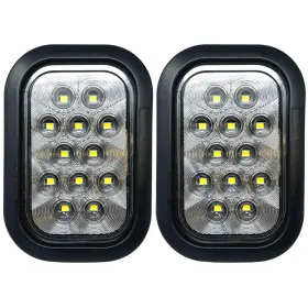 Astp7412c All Star Truck Parts Qty 2 5x3 White Rectangle 12 Led Backup Reverse Tail Light W