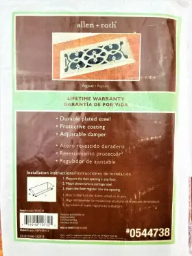 0544738 Allen Roth And Floor Register Satin Nickel Duct Opening 6 Inch X 10 #3