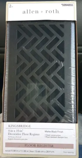 2ct-allen Allen Roth 972004741026 Metal Kingsbridge 4 X 10 Floor Registers 5994855