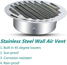 Alsv006 Allvent 3 Inch Stainless Steel Air Soffit Vents Louvered Grille Cover Vent Flat #3