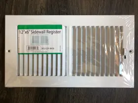 639-8606 Altus 00163 Sidewall / Ceiling Register Adjustable Metal White 12 Inch X 6 New
