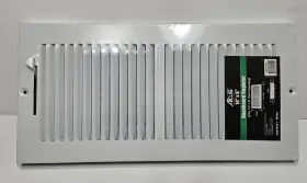 639-8321 Altus 14 Inch X6 White Baseboard Register Paintable 24 Gauge Easy Close Screws Inc