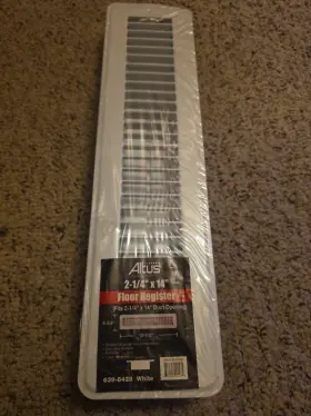 639-8428 Altus White 2 1/4 Inch X 14 Metal Floor Register - New In Packaging