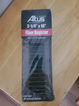 639-8555 Altus Heat/air Conditioning Floor Register 2 X 10 Inch Bronze Damper New