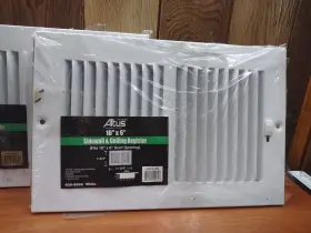 639-8596 Altus Atlus 10 Inch X 6 Metal Sidewall Register Cover New White Lot Of 2 Pair #2