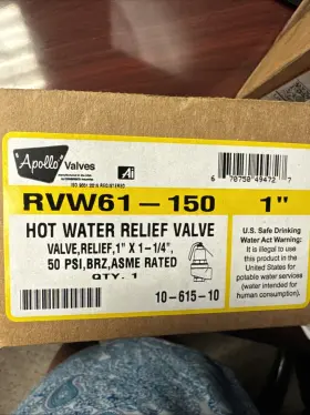 10-615-10 Apollo Valves 1 Inch Fnpt X 1-1/4 Rvw61 2 295 000 Btu Bronze