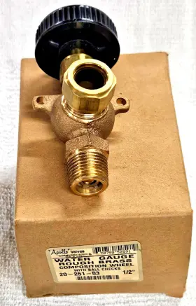 20-251-03 Apollo Valves Water Gauge Rough Brass And Ball Checks Composition Wheel