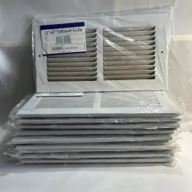 639-8541 Atlus Sidewall Grille- Ten - 12 Inch X 6 Wall Vents- White- Sku #