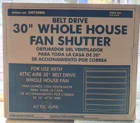 Sht30bd Attic Aire 54705 30 Inch Whole House Fan Shutter New In Box White