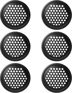 Auvotuis 445002710794 6pcs 53mm/ 2inch Air Vents Stainless Steel Black Round Soffit Louver Vent Mesh