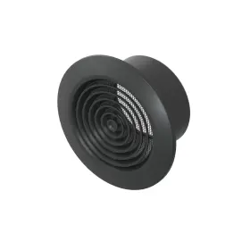 Awenta 905033318076 4 Inch Round Plastic Black Ventilation Grille With Mesh - Intake Exhaust Dry