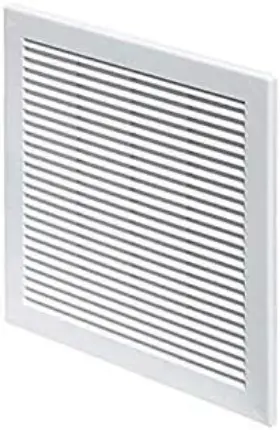 Tru10 Awenta 10 Inch X Square Plastic White Ventilation Grille With Mesh - Intake Ex