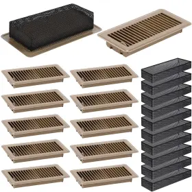 Brown-baquler-02 Baquler 24 Pcs 4 Inch X 10 Floor Vent Covers With Cover Trap Set Including 12 Metal