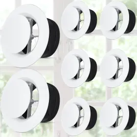 Sil-baquler-2166 Baquler 4 Pcs Inch Air Vent Covers Abs Adjustable Soffit Vents Round