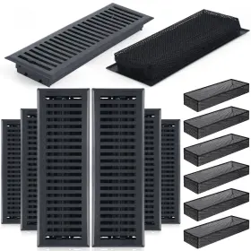 Sil-baquler-2474 Baquler 12 Pcs 4 Inch X 14 Floor Vents 6 Walkable Covers And Mesh Filter Traps For Home