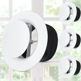 Sil-baquler-8 Baquler 4 Pcs 6 Inch Vent Covers Soffit Abs Adjustable Vents Round