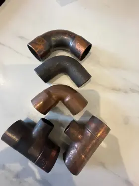 108122 Bell & Gossett Vtg And Red Monoflo 1-1/4 Inch X 1 Copper Mueller 90 Epc 1.25 5 Pc