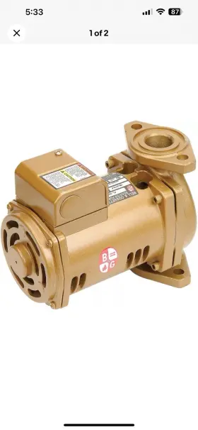 1bl013lf Bell & Gossett And All Bronze Series Pl 30b Pump 1/12hp 115v/1/60