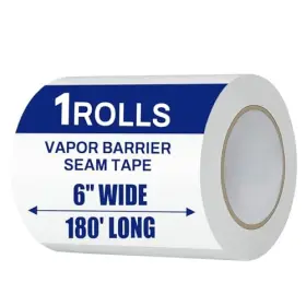 Pe6in1p Bghdas Roll White Vapor Barrier Tape 6 Inch Wide X80ft Long Pe 9 Mm 1
