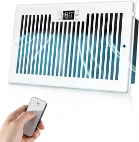 Biowind 711181193466 Quiet Register Booster Fan Fits 6 Inch X 10 Holes 10-speed Smart Heating